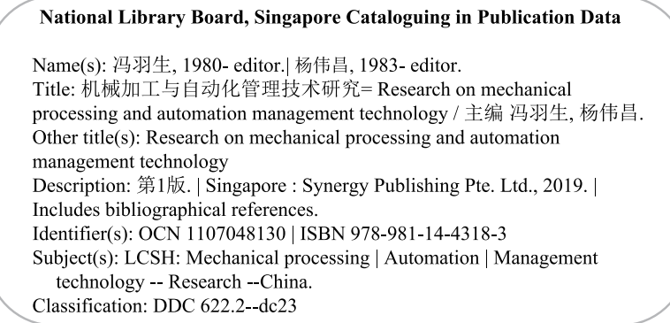 Research On Mechanical Processing And Automation Management Technology — Book Information