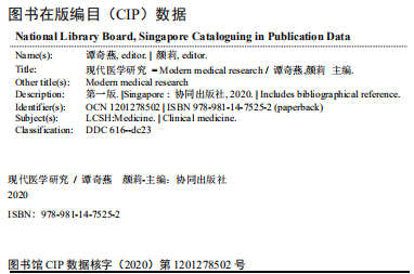 Modern Medical Research — Book Information